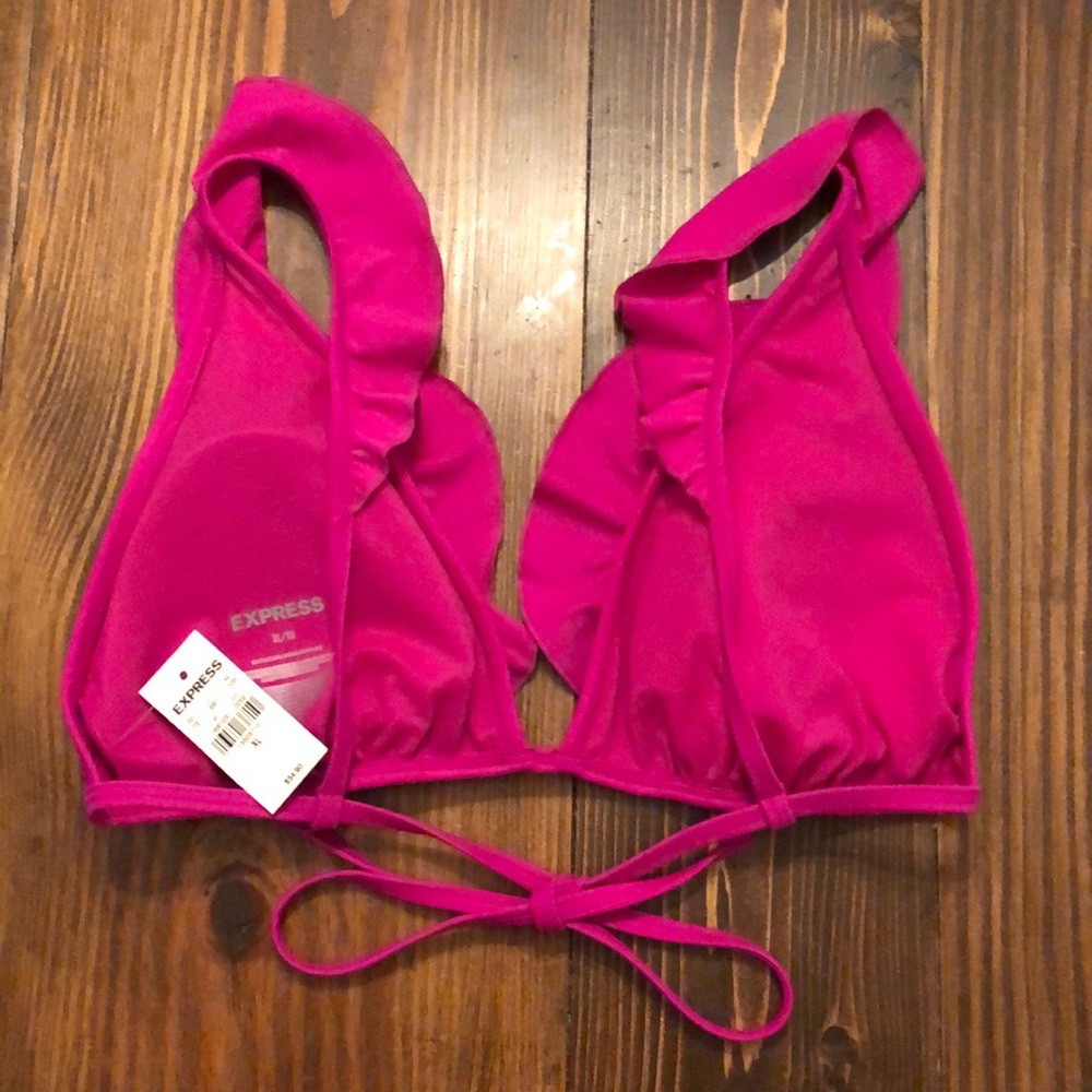 Hot Pink Ruffle Bikini Top - Picture 2 of 2